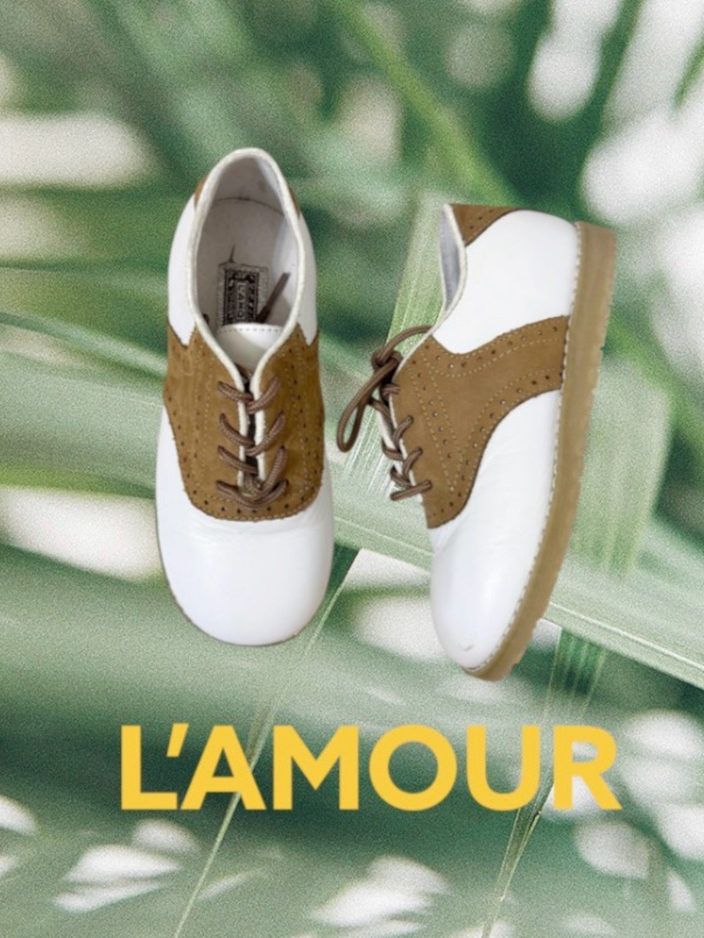 L'Amour Luke Two-Tone Leather Saddle dress shoes boys size 12